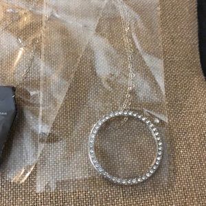 Long silver necklace